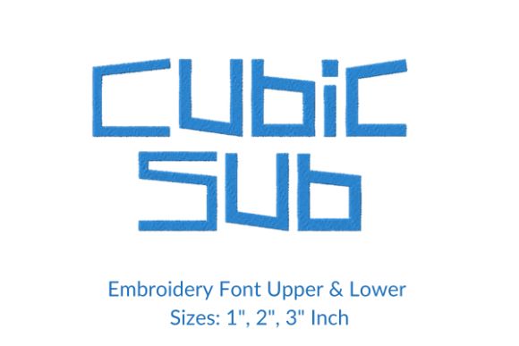 Cubic Sub Font Embroidery Design