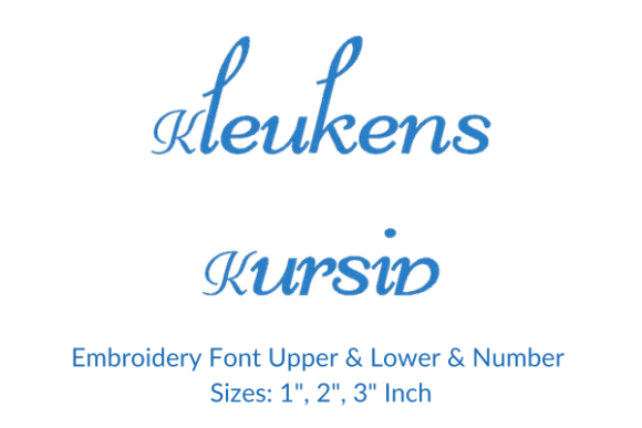 Kleukens Kursid Font Embroidery Design