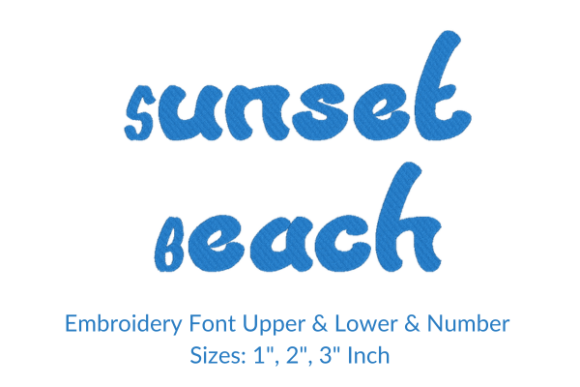 Sunset Beach Font Embroidery Design