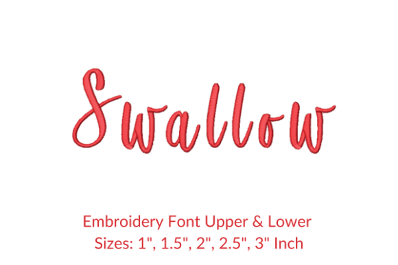 Swallow Font Embroidery Design